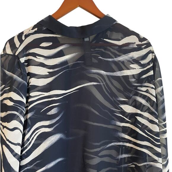 Chicos 3 Women TunicTop XL Abstract Animal Print Zipper Accent Rocker Whimsigoth - Picture 4 of 16